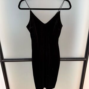 Elegant Black Velvet Mini Dress